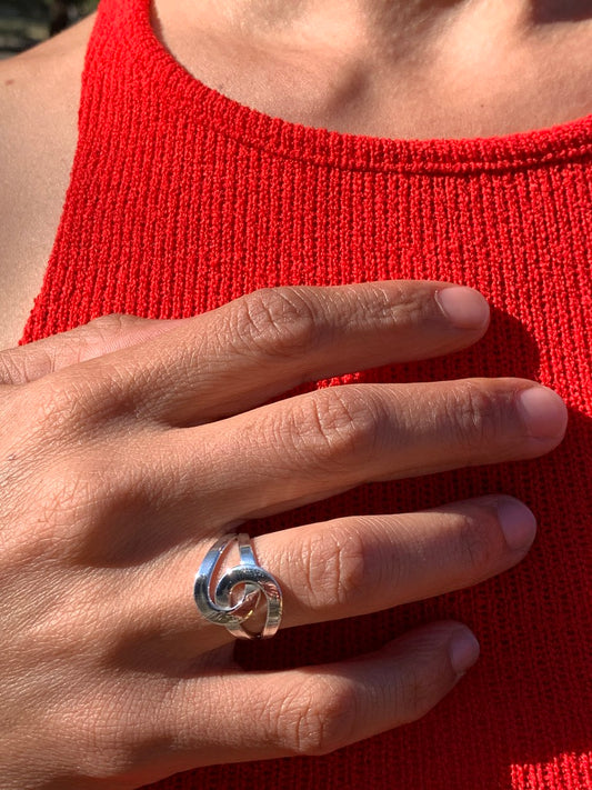 Bague Argent Massif Entrelacée