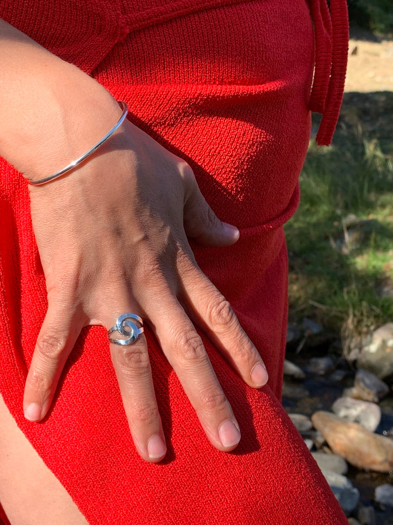 Bague Argent Massif Entrelacée