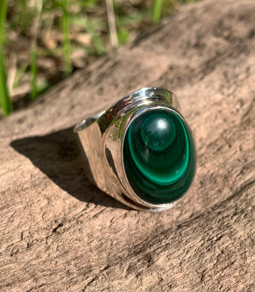 Bague Argent Malachite