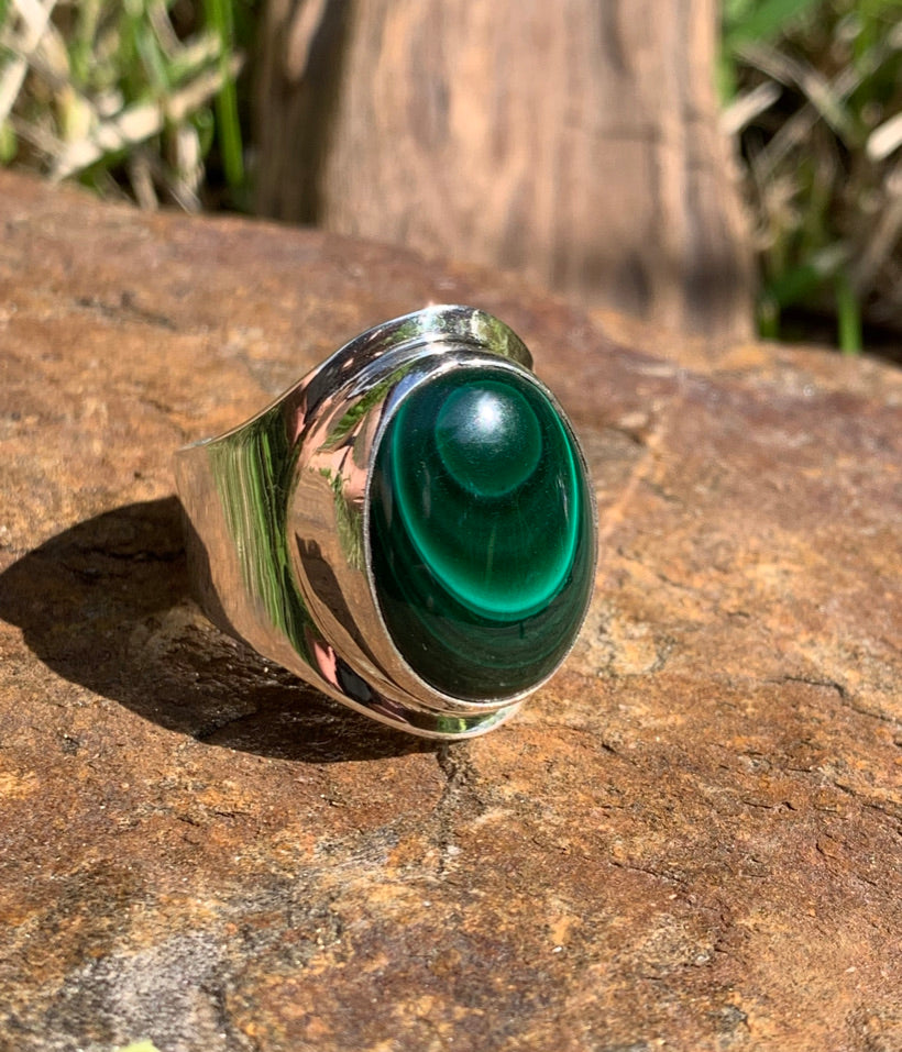 Bague Argent Malachite