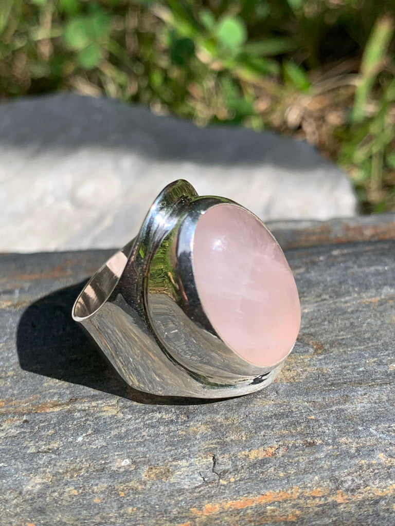 Bague Argent Quartz Rose