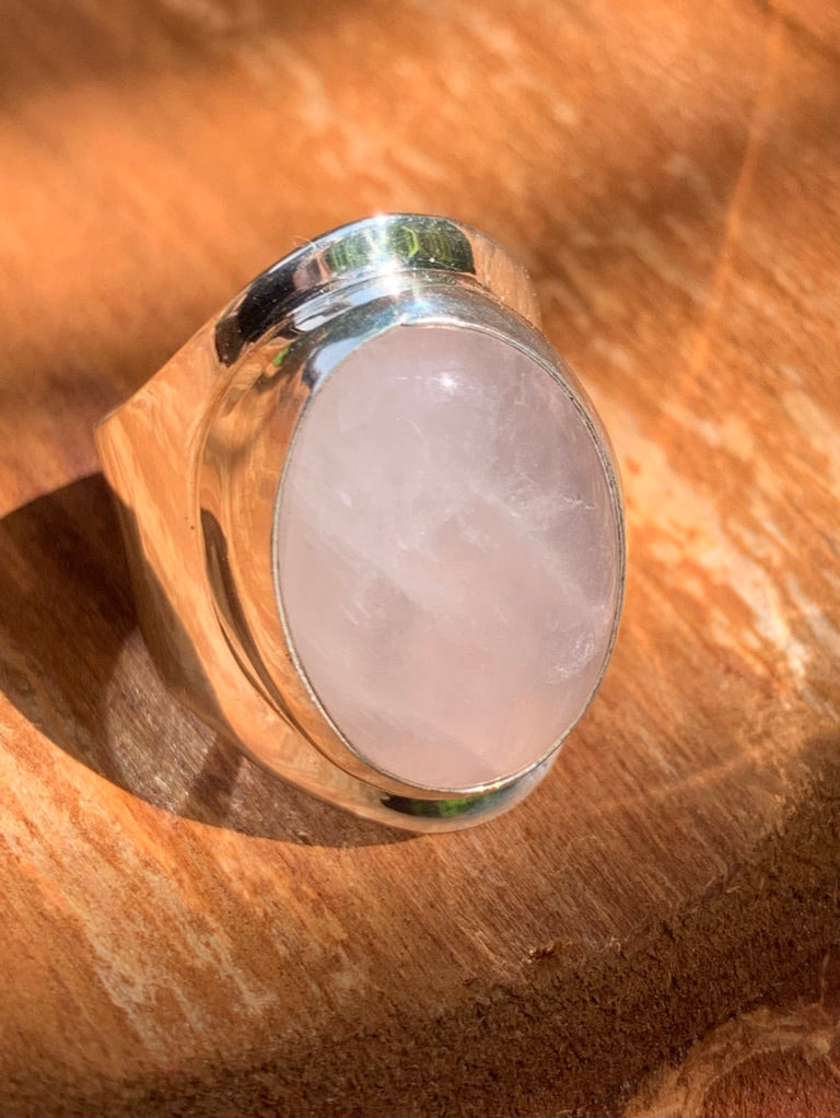 Bague Argent Quartz Rose