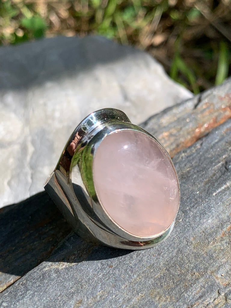 Bague Argent Quartz Rose