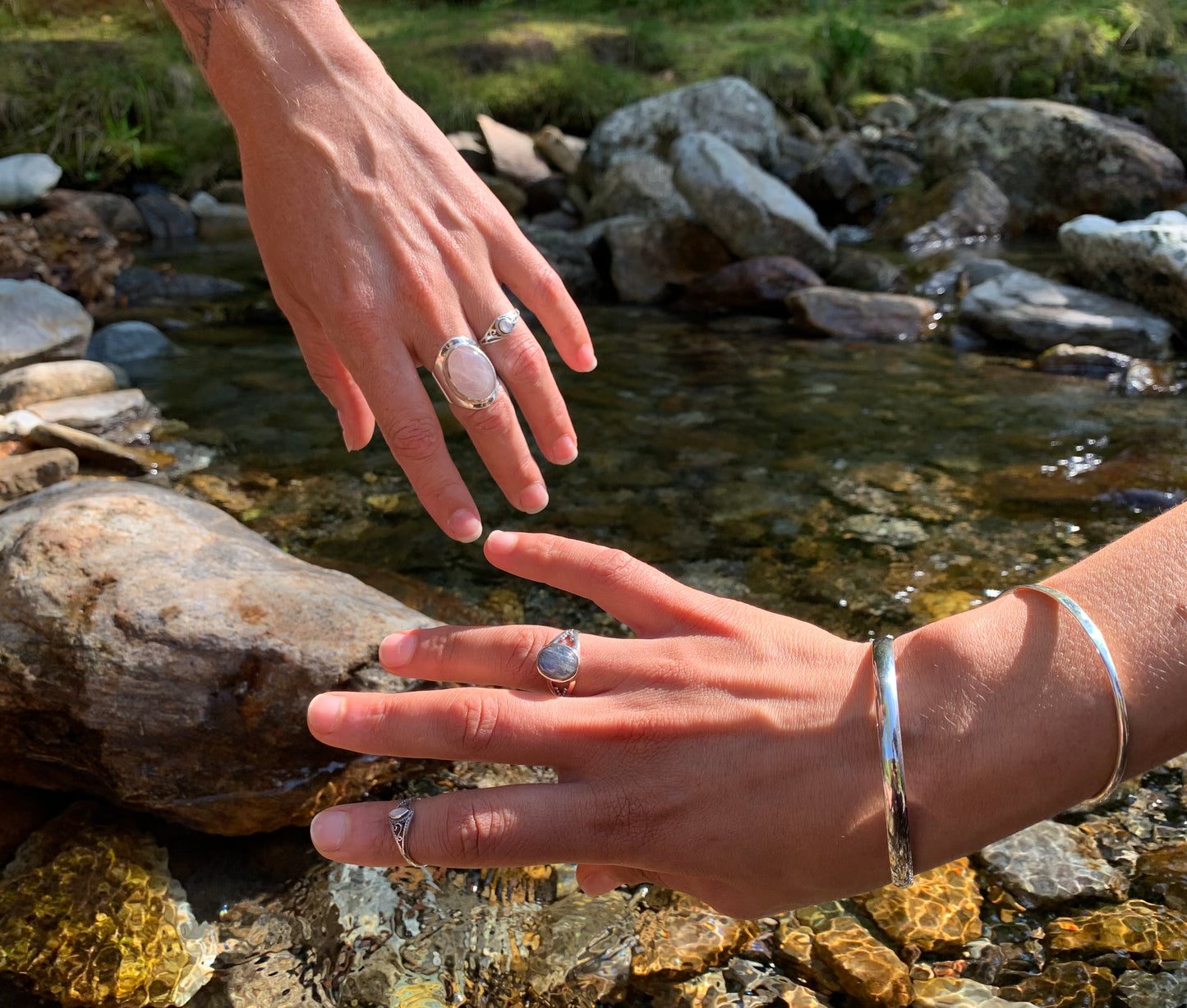 Bague Argent Quartz Rose