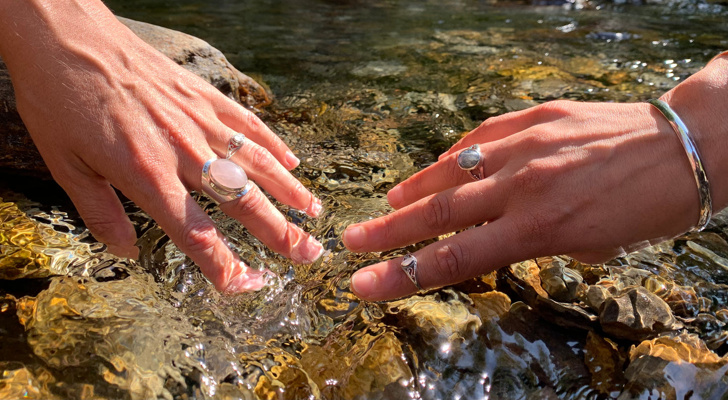 Bague Argent Quartz Rose