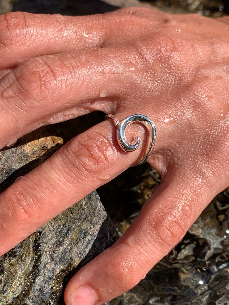 Bague argent massif spirale