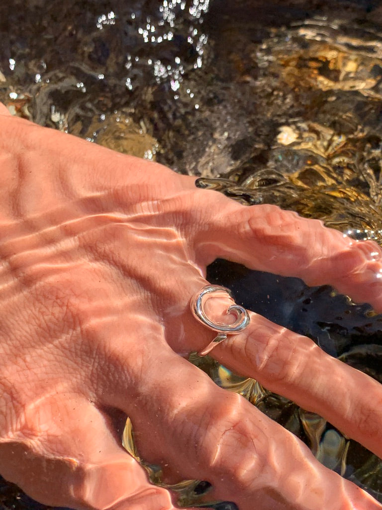 Bague argent massif spirale