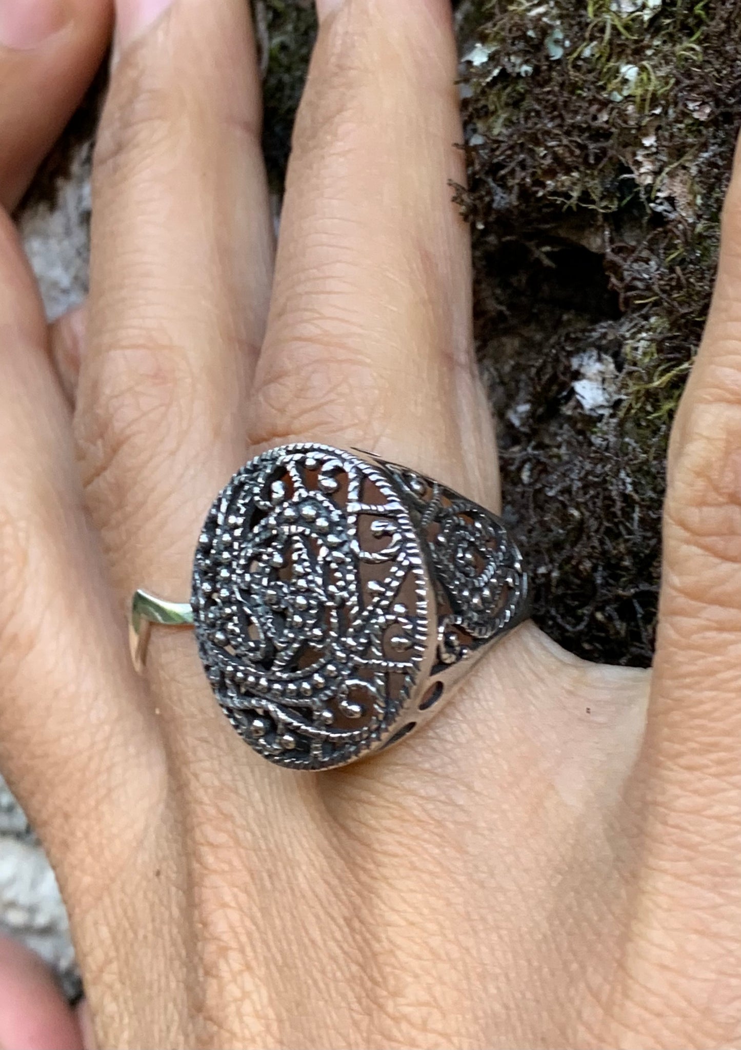 Bague argent ajourée dentelle. PROMO -10%