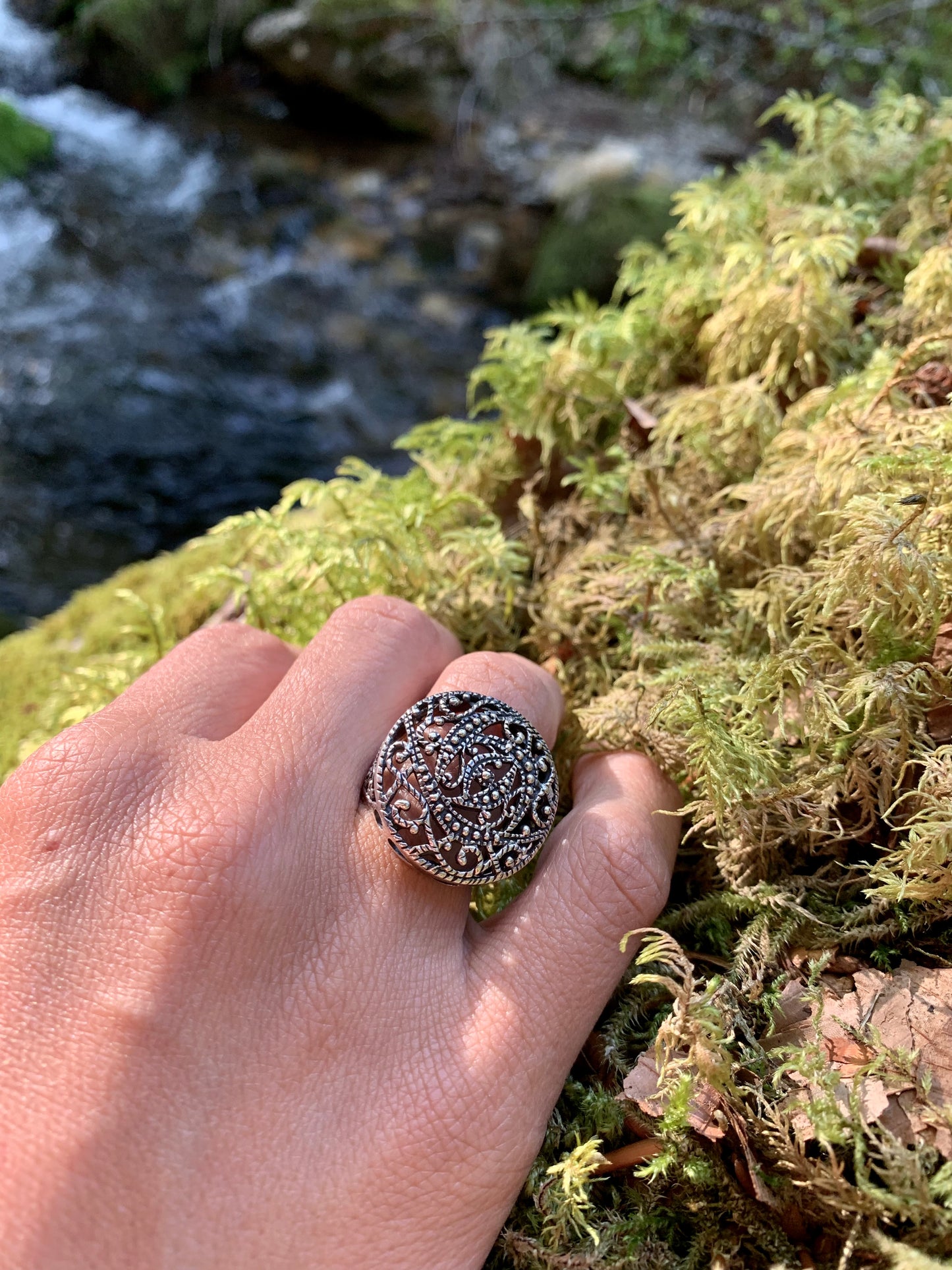 Bague argent ajourée dentelle. PROMO -10%