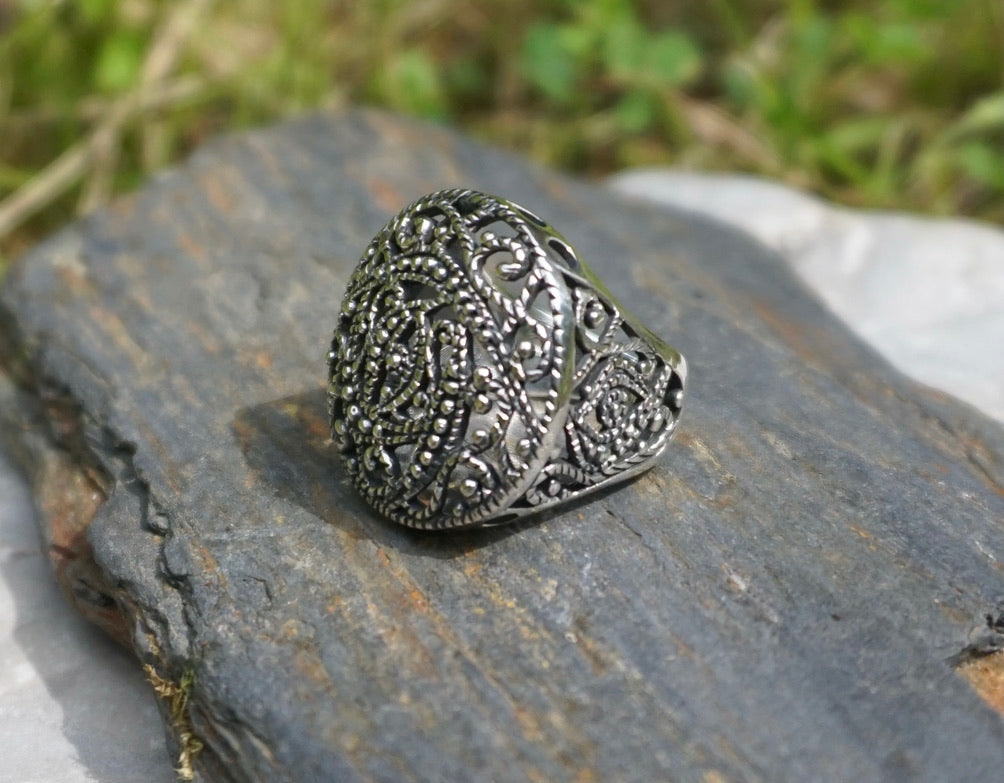 Bague argent ajourée dentelle. PROMO -10%