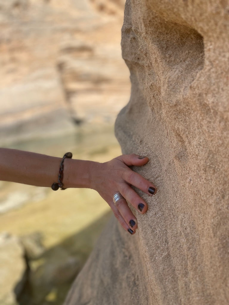 Bague en argent vieilli tressée