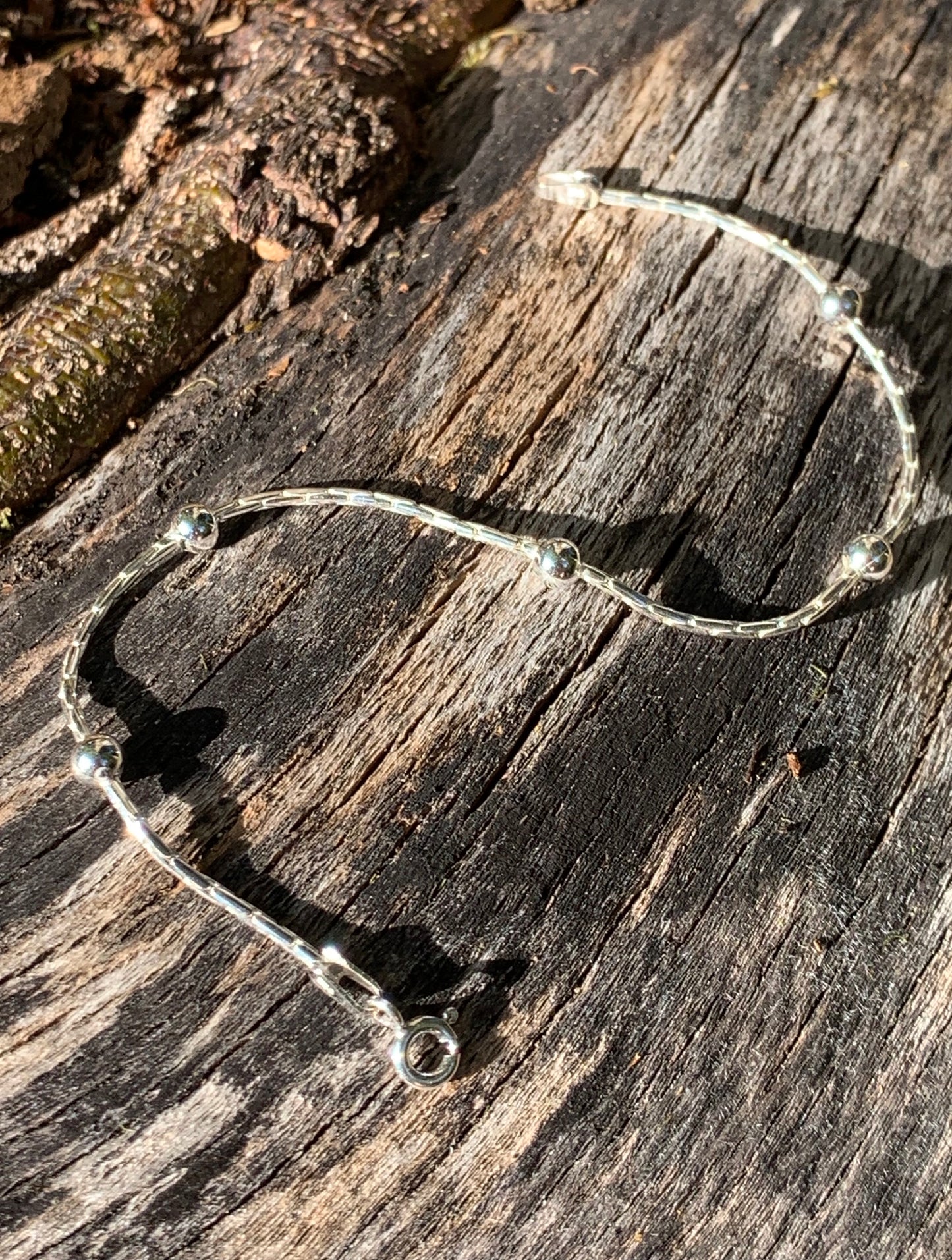 Bracelet perles en argent massif 925 pour femme et enfant